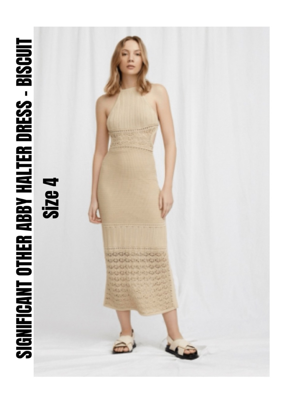 Significant OTHER ABBY HALTER DRESS - BISCUIT Size 4